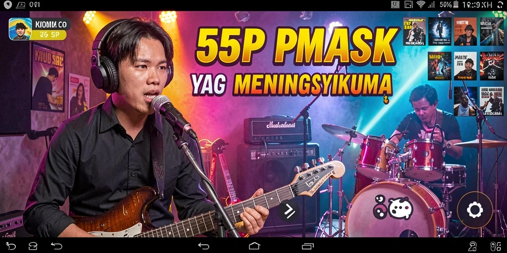 Tampilan gameplay 55RP yang menarik saat memainkan lagu favorit.