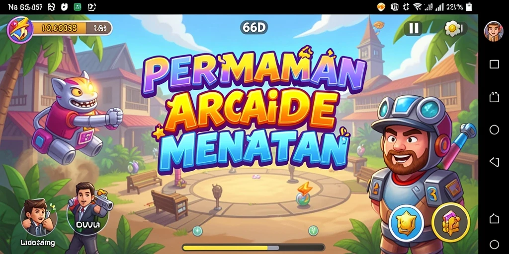 Tampilan gameplay seru dari game Arcade 66D.