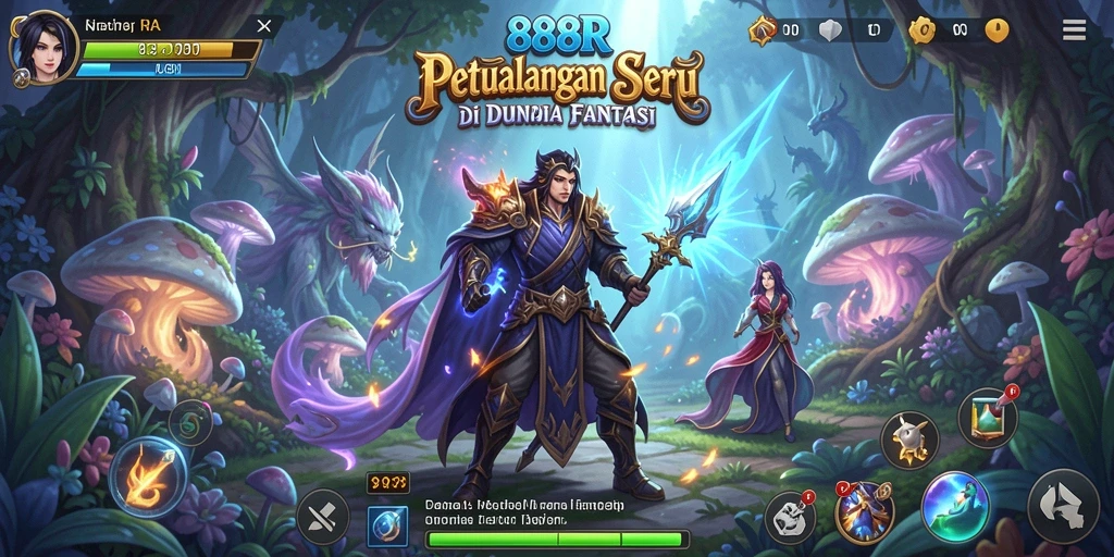 Tampilan gameplay menarik dari 888R dengan elemen petualangan yang seru.