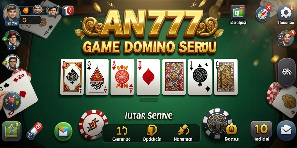 Tampilan gameplay seru dengan fitur domino yang menghibur.