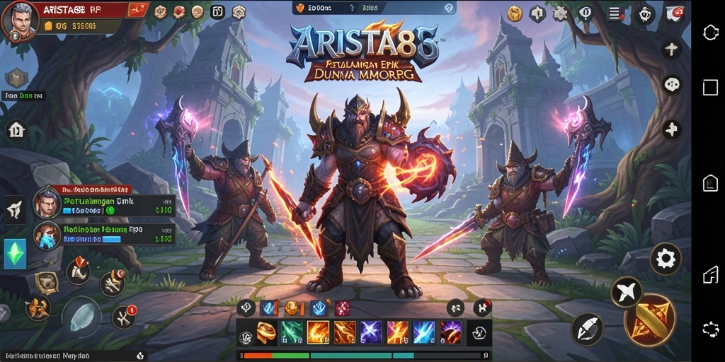 Gameplay menakjubkan dalam dunia MMORPG yang luas.