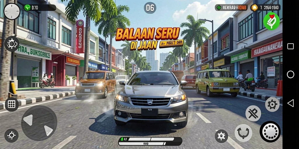 Gameplay D06 yang seru dan mendebarkan dalam balapan.