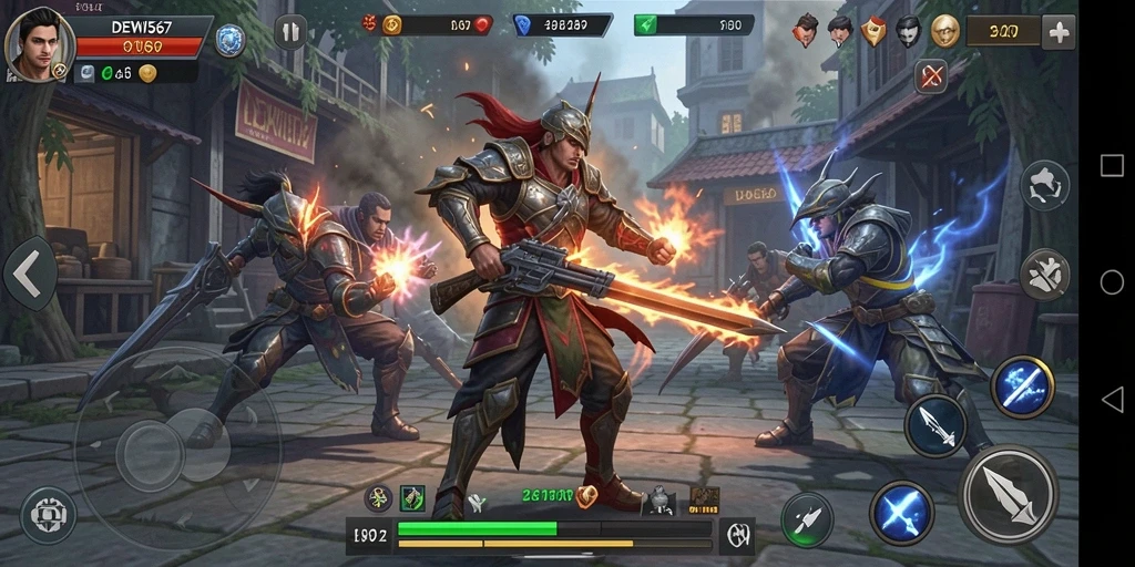 Screenshot utama DEWI567 menunjukkan pertempuran strategis yang intens.