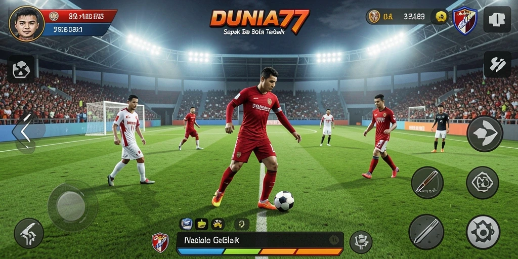Gameplay seru dari DUNIA77 menampilkan aksi di lapangan.