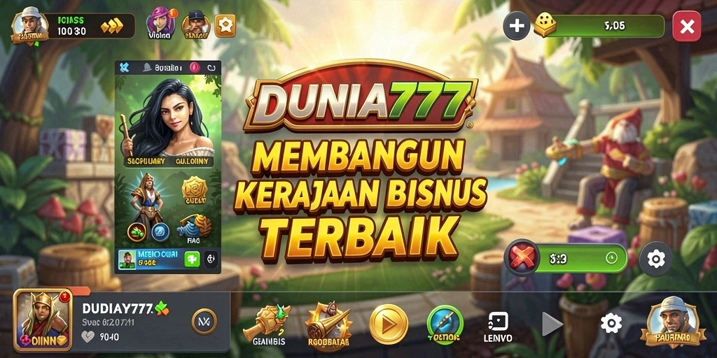Screenshot gameplay DUNIA777 menampilkan manajemen bisnis yang dinamis.