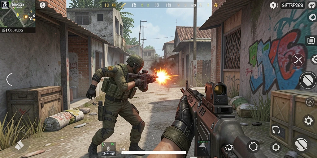 Tampilan aksi seru dalam gameplay GIFTRP288.