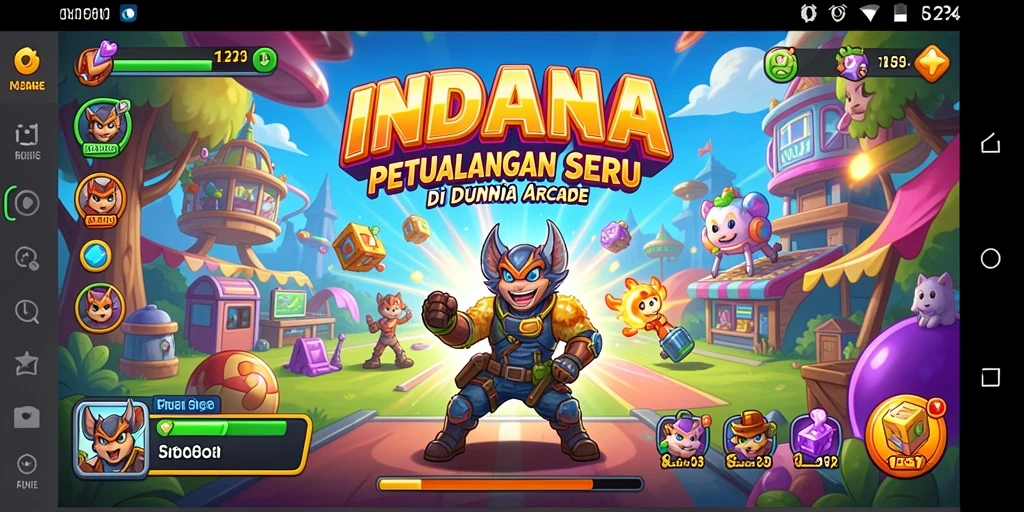 Tampilan gameplay seru INDAAA dengan petualangan arcade yang menantang.