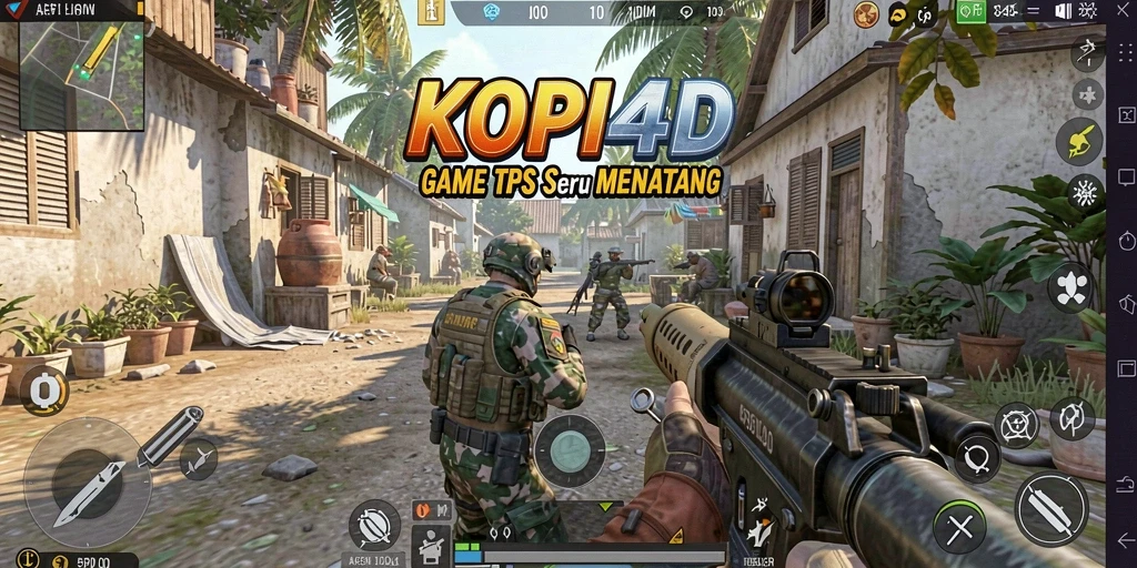 Tampilan gameplay menegangkan di KOPI4D dengan aksi TPS seru.