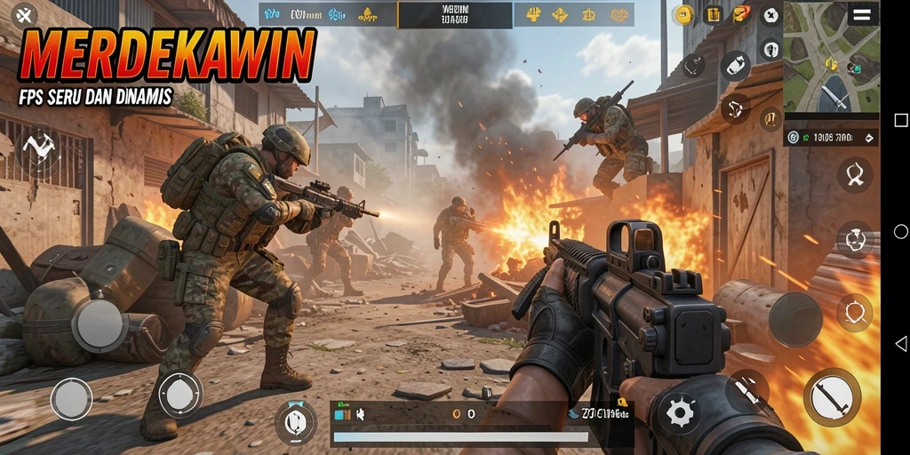 Tampilan gameplay yang menegangkan di MERDEKAWIN.