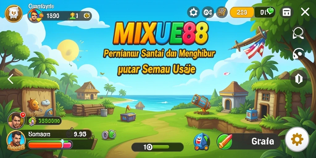 Screenshot MIXUE88 menampilkan karakter lucu dalam aksi permainan santai.
