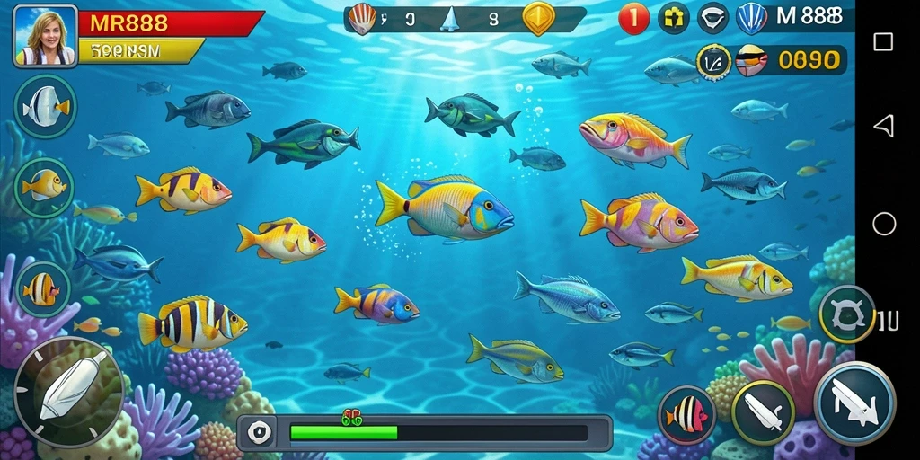 Gameplay seru MR888 menembak ikan dengan grafis menawan.