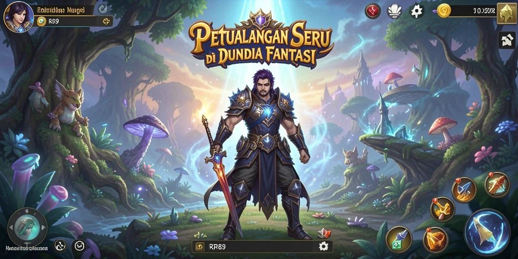 Screenshot utama RR89 menampilkan gameplay seru dalam dunia petualangan.