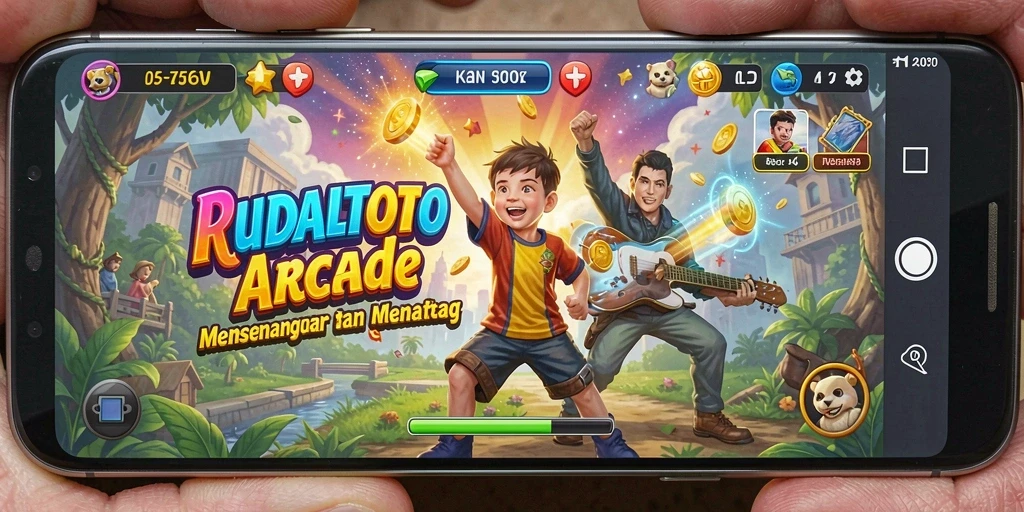 Screenshot utama RUDALTOTO menampilkan gameplay Arcade yang mendebarkan.