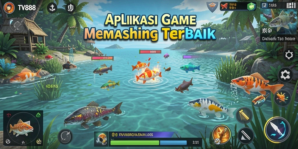Screenshot gameplay TV888 menampilkan aksi memancing yang mendebarkan.